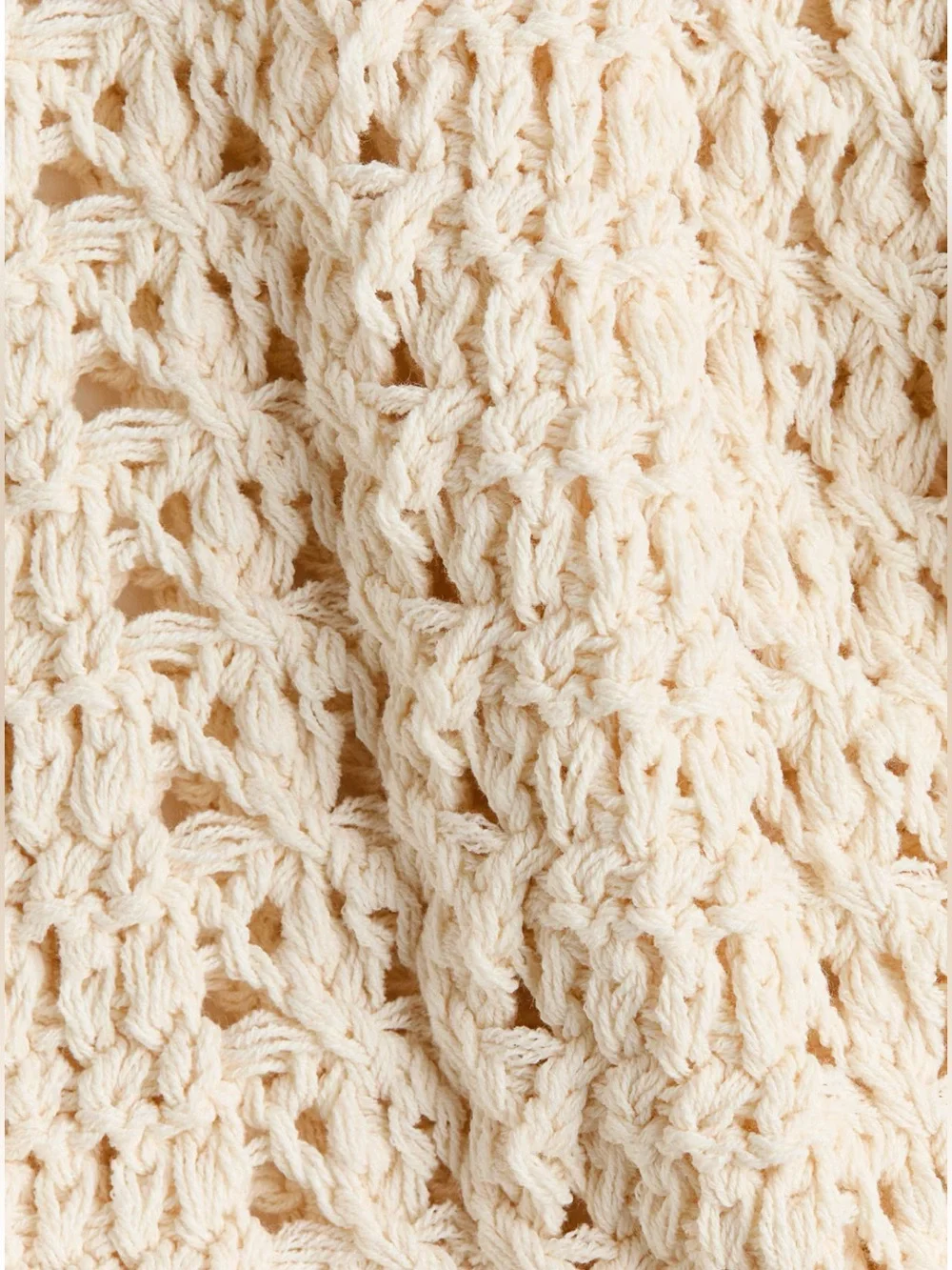 H&M NWT CREAM APPLIQUÉD CROCHET-LOOK TOP SIZE SMALL